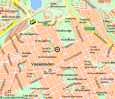 Map for Hagagatan 24