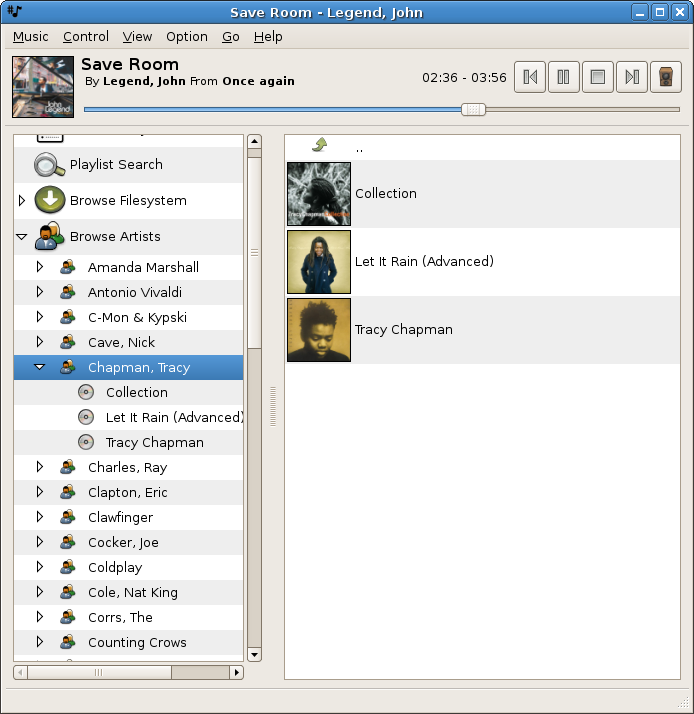 GNOME Music Player Client screenshot